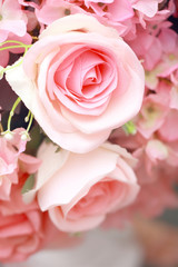 Obraz na płótnie Canvas Bright pink roses background,Vintage color.