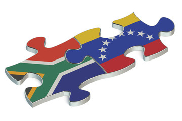 Naklejka premium Venezuela and South Africa puzzles from flags
