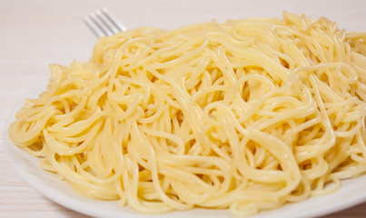 capellini pasta on plate