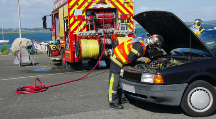 Naklejka premium pompiers