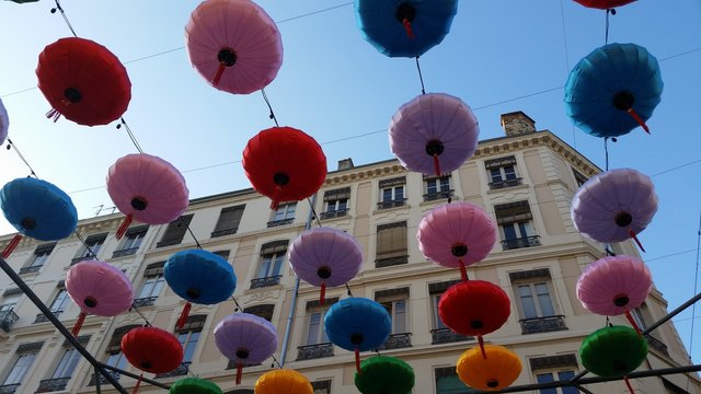 Lanternes multicolore en papier