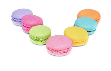 Fototapeta na wymiar Multicolored macaroon cookies.