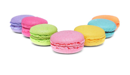 Multicolored macaroon cookies.