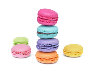Multicolored macaroon cookies.