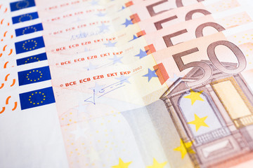 Money euro coins and banknotes background