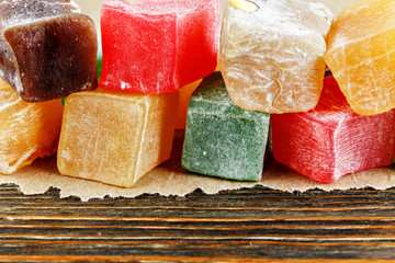 Turkish delight on wood