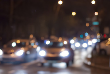 Blurry night traffic