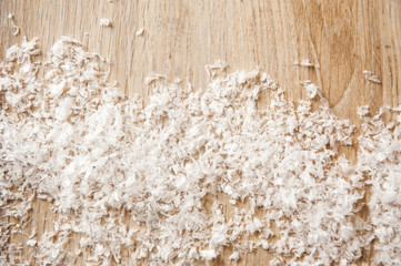 Snow on the wooden floor