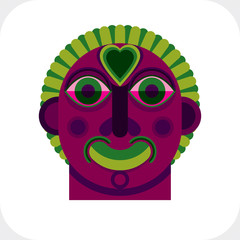 Graphic vector illustration, person portrait isolated on white,