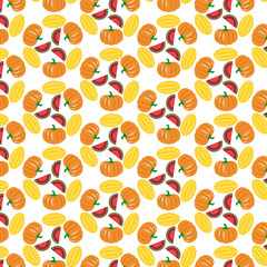 vector vegetables seamless pattern  in flat style with pattern w