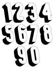 3d black and white numbers.