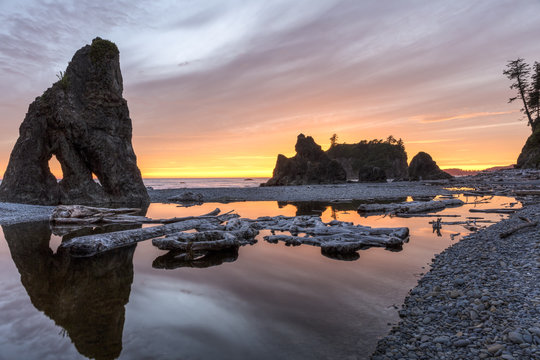 Ruby Beach Reflecting Pool Sunset