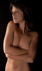 Topless Woman With Crossed Arms