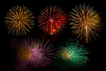 Firework isolated on black