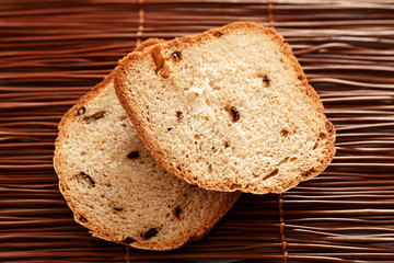 Homemade rye bread wtih dried peppers