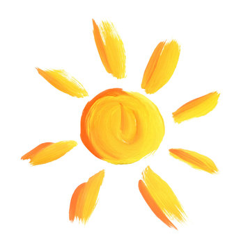 The sun painted by gouache