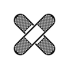 Flat medical icon patch on a white background