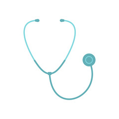 Flat medical icon stethoscope on a white background