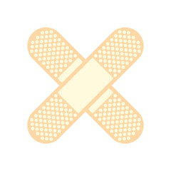 Flat medical icon patch on a white background