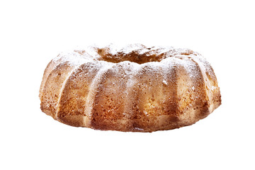 Sponge cake with apple and cinnamon. Selective focus.