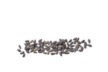 Macro black sesame isolated on white