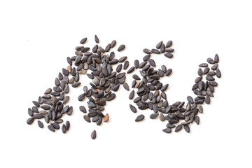 Macro black sesame isolated on white