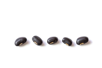 Fototapeta na wymiar Close up black bean isolated on white