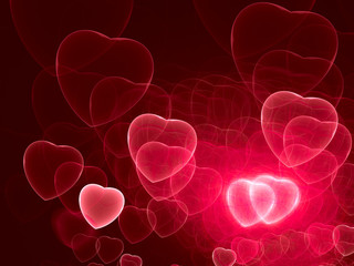 Obraz premium Two red hears background