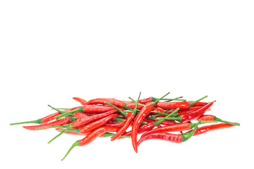 Fresh red thai hot chili isolated on white