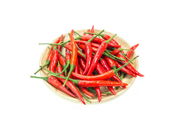 Fresh red thai hot chili isolated on white