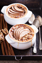 Baked oatmeal with spices and pears