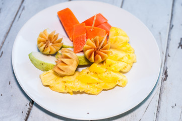 fruit on dish ready to eat 