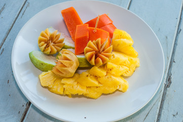 fruit on dish ready to eat 