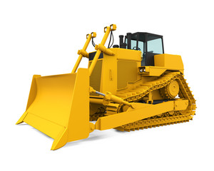 Yellow Bulldozer Isolated © nerthuz
