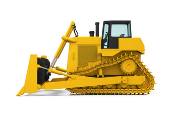 Yellow Bulldozer Isolated © nerthuz