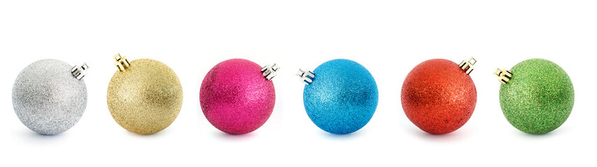 Set of colorful Christmas ball isolated on white