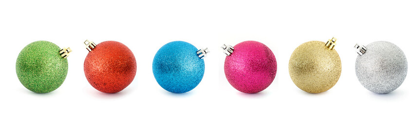 Set of colorful Christmas ball isolated on white