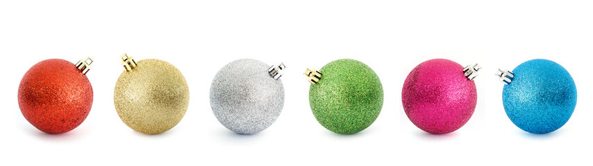 Set of colorful Christmas ball isolated on white