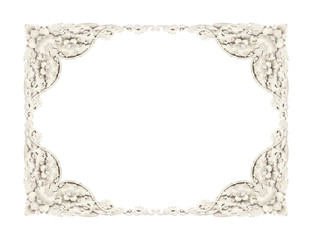 White stucco frame on white background