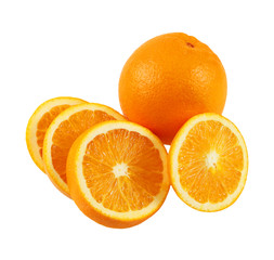 Orange fruit with cut isolated on white