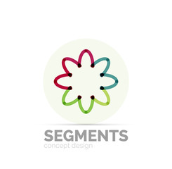 Obraz premium Abstract geometric linear hipster floral icon, frame design, flat style