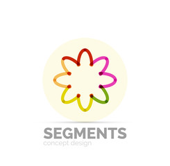 Abstract geometric linear hipster floral icon, frame design, flat style
