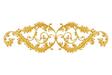 Ornament elements, vintage gold floral designs