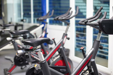Fototapeta na wymiar Bikes in the gym