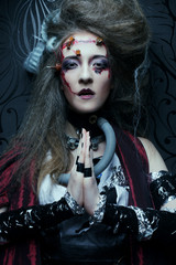 Young woman with creative make up.