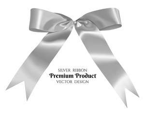 Silver ribbon and bow.