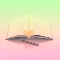 Heart book - pastel effect