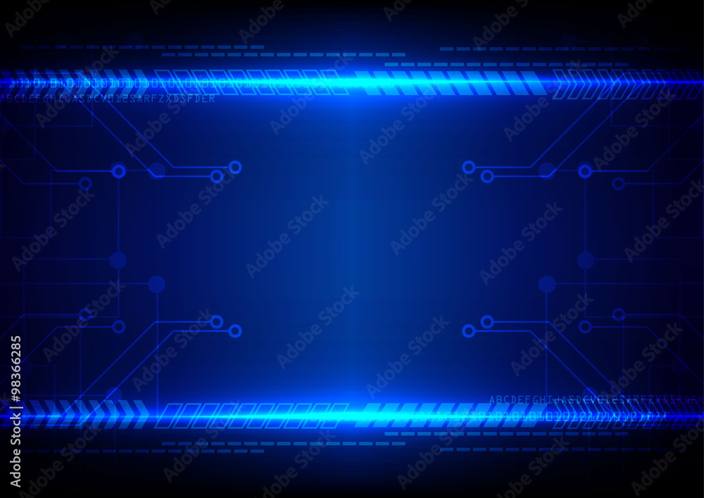Poster abstract technology circuit with arrow background vector illustr