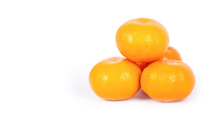 Ripe mandarins isolated on a white