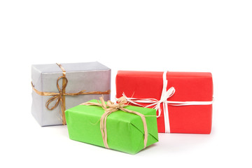 Gift boxes isolated on white